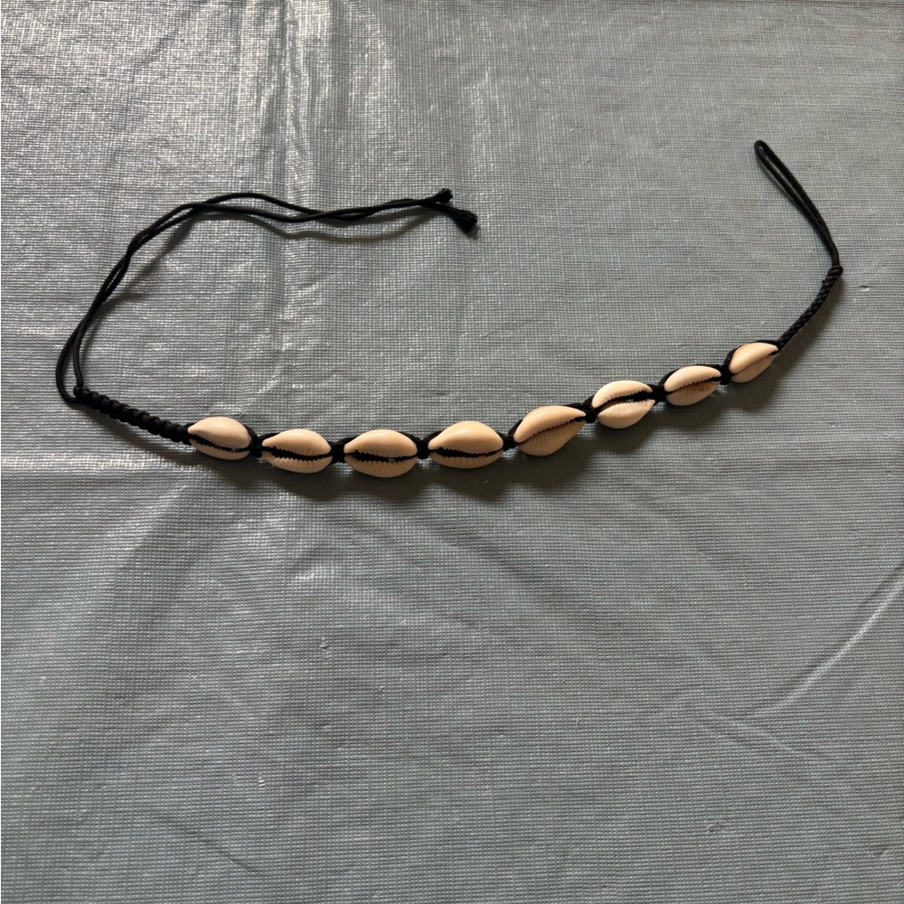 Unisex Hawaiian Shell with Black Cord Necklace